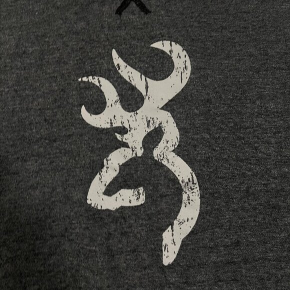 Browning Long Sleeved Heavyweight Hooded Raglan Shirt Mens LRG Deer Antler Logo - Picture 3 of 4